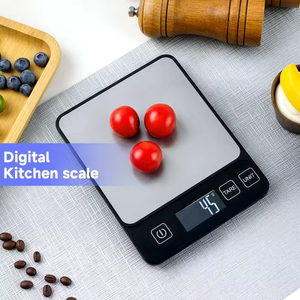 Balance de cuisine pour usage domestique, 10 kg, affichage numérique LED, <span class=keywords><strong>verre</strong></span> et acier inoxydable, alimentée par piles - Product Image 2