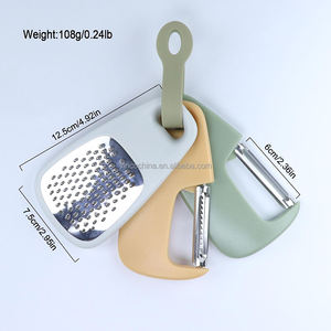 Ensemble d'ustensiles de cuisine 3 pièces : éplucheur à <span class=keywords><strong>julienne</strong></span> pour légumes, presse-ail et gingembre, outils de cuisine empilables, accessoires - Product Image 2