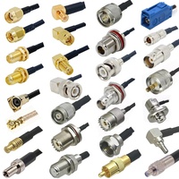 Câbles coaxiaux RF de fabrication, connecteurs SMA/BNC/MCX/MMCX/N/SMB/SMC/SMP, longueur personnalisée