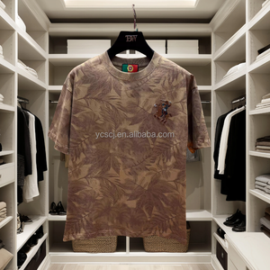 Mùa hè 2025 Mỹ cao cấp thêu hợp thời trang thương hiệu Retro lỏng thường ngày của nam giới Vòng cổ ngắn tay T-Shirt - Product Image 2