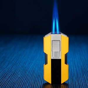 Mecha Dual Pulse Refillable Butane Fuel Torch <b>Lighter</b> Windproof Portable <b>Cigar</b> Drill Gift for Presents - Product Image 1