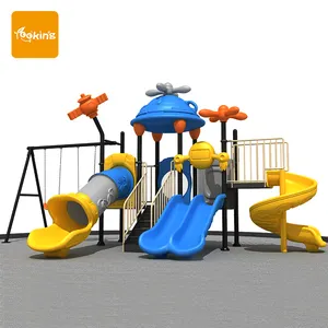 出口美国儿童游乐场制造商户外游乐场设备塑料滑梯小型儿童游乐场