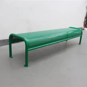 Assembled Metal Garden Chair Modern Bench Outdoor Park Street Perforated Steel Long Leisure Benches Seat With Backless