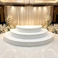 Plateforme de scène de mariage ronde à 3 niveaux MUWEI, support de présentation circulaire blanc pour événements, cérémonies et décorations de fête en métal