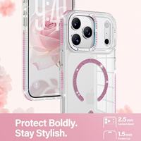 Nouvelle coque de téléphone magnétique en acrylique incrustée de diamants, élégante et de haute qualité, Jc