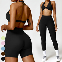 Séchage rapide Fitness vêtements de course sport soutien-gorge Shorts Leggings Logo personnalisé vêtements d'entraînement Gym Fitness ensembles 2 pièces Yoga ensemble femmes