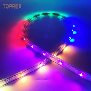 Strip LED RGB, lampu LED fleksibel luar ruangan tahan air IP65 dinilai dengan PVC putih hangat dan bodi tembaga pengontrol Input 5V