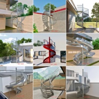 Escalier en colimaçon, escalier intérieur, escalier en métal, escalier d'occasion, escalier en aluminium, escalier modulaire, escalier intérieur à LED
