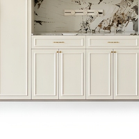 Armoire de présentation moderne en bois à design modulaire avec éclairage LED et porte cintrée pour salon et salle à manger