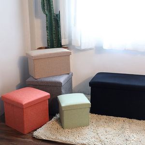 Storage Ottoman Cube <b>Foldable</b> Storage Boxes Footrest <b>Step</b> Stool Padded Seat for Dorm Living Room Foam Seat - Product Image 3
