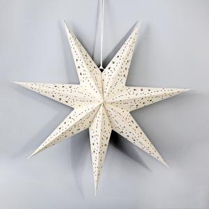 Navidad Retro terciopelo interior colgante estrella plegable siete cinco puntas estrella ornamento para la temporada <span class=keywords><strong>de</strong></span> vacaciones disfrutar ambiente festivo - Product Image 6