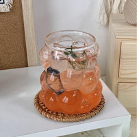 Mug à café en verre borosilicate transparent en forme de raisin, écologique, mignon, jetable, compatible micro-ondes, 350 ml