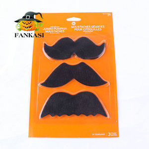 Bigotes de calabaza gigantes, 3 piezas, autoadhesivos, accesorios para fiestas de Halloween, para decoración de disfraces - Product Image 1
