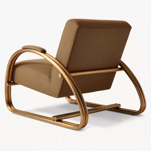 Poltrona di Lusso per Arredamento Casa, Design Modernista Bilanciato, Tessuto e Bronzo Antico, Sedia Lounge per Soggiorno e Appartamento - Product Image 3