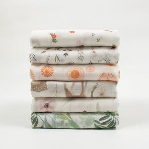 بطانيات ولفائف استقبال الأطفال والرضع من قماش الموسلين الشاش مصنوعة من قطن الخيزران العضوي بطباعة مخصصة - Product Image 1