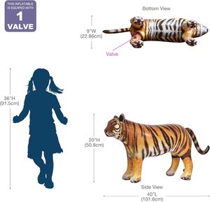 Estatua de Tigre Realista, Modelo Animal Realista de MAKE WAVES, 40 Pulgadas de Largo, Plegable y Portátil para Decoración de Fiestas y Accesorios de Fotografía - Product Image 4