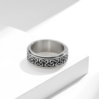 Bague Viking à Nœud Celtique et Runes pour Hommes - Anneau Rotatif en Acier Inoxydable Anti-Stress, Cadeau de Mariage
