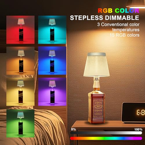 Lampe de table LED rechargeable en tissu lin pour restaurant, lampe de bureau moderne en ABS, décoration de bar, intensité réglable, sans fil - Product Image 4