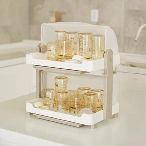 Premium 2-Tier Beige Baby Bottle <b>Drying</b> <b>Rack</b> BPA Free for Countertop & Kitchen Fast <b>Drying</b> of Bottles & Accessories Organizer - Product Image 1