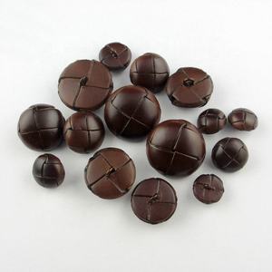 Vòng Chất Lượng Cao Màu Nâu Chân Ưa Thích Nửa Da Bóng Bện Nút Biểu Tượng Tùy Chỉnh Thương Hiệu Da Thật Nút Áo - Product Image 2