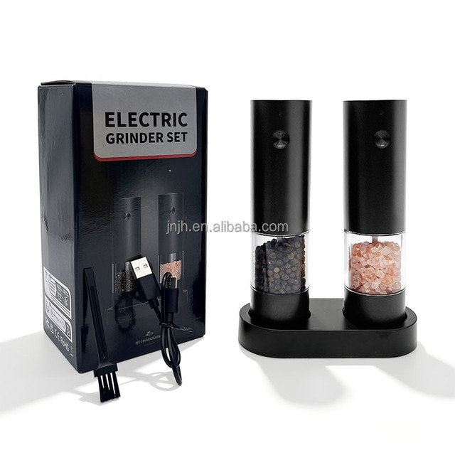Rechargeable Automatic Operation Adjustable Ceramic Spice Grinder Pepper Mill Electric Pepper and Salt Grinder