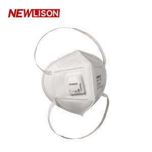 NEWLISON bando <span class=keywords><strong>Respirator</strong></span> sekali pakai, masker FFP2 NR D industri penghilang debu pola datar Anti kabut 5 lapis hidung dapat disesuaikan - Product Image 3