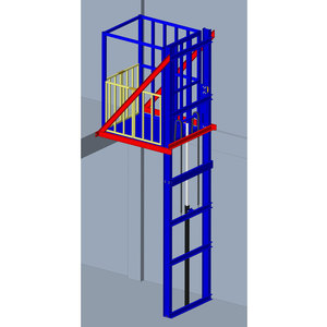 Ascenseur de fret vertical électrique industriel 2,2 kW, capacité 500-2000 kg, élévateur de marchandises hydraulique pour entrepôt à double rail de guidage - Product Image 3