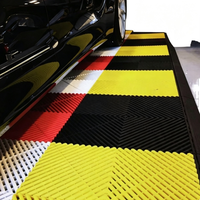 Dalles de sol de garage emboîtables en plastique PP robuste avec drainage pour atelier de detailing automobile, atelier, garage à domicile