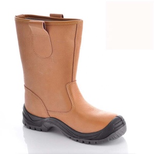 <span class=keywords><strong>Botas</strong></span> de seguridad para el <span class=keywords><strong>trabajo</strong></span> para hombre, zapatos de piel auténtica de corte alto, color Naranja, alta calidad - Product Image 5