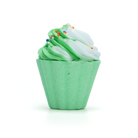 Msds/100% ingrédients naturels en forme de gâteau bombe de bain huiles essentielles naturelles Dessert coloré thème boule pétillante tasse gâteau bombes de bain