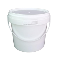 Seau en plastique rond transparent personnalisé, vente en gros, emballage alimentaire réutilisable, seau avec couvercle, seau en plastique pour ghee