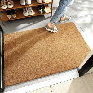 Imitation Coconut Fiber Doormat Rectangle Anti-Slip Entrance <b>Door</b> Mat Solid Color Print Washable Mud Scraper Dust Remover - Product Image 1