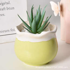 Vaso di fiori in ceramica smaltata fresca creativa moderna per la casa o l'ufficio fioriera al coperto per <span class=keywords><strong>piante</strong></span> <span class=keywords><strong>grasse</strong></span> piccolo vaso per il giardinaggio - Product Image 6