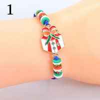 Nouveaux bijoux de Noël colorés pour enfants, bracelet à perles Père Noël, collier avec pendentif arbre de Noël pour filles