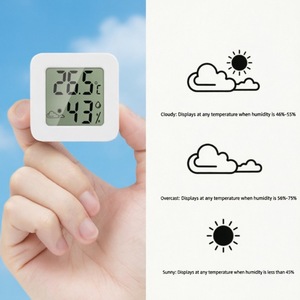 MIni termo higrómetros digitales para interiores Sensor de temperatura ambiente Termómetro de humedad con pantalla meteorológica - Product Image 1