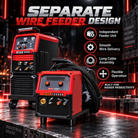 Nouvelle soudeuse MIG à double impulsion 500A, 380V, triphasée, inverseur IGBT, alimentation en fil séparée synergique, soudage de l'aluminium et de l'acier inoxydable