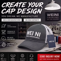 Cappellino Trucker in Rete Bicolore alla Moda con Ricamo 3D in Rilievo e Logo Personalizzato, Regolabile