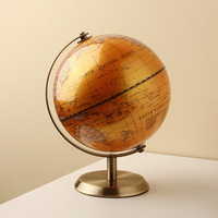 Globe terrestre rotatif de luxe avec base en métal, décoration de bureau vintage, cadeau pour la maison ou le bureau