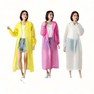 เสื้อกันฝนคุณภาพสูง EVA เสื้อกันฝนแบบหนา กันน้ำ สำหรับผู้หญิง ผู้ชาย ชุดกันฝนสำหรับตั้งแคมป์ - Product Image 4