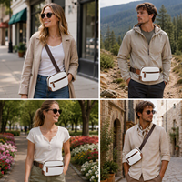 Sac bandoulière unisexe en cuir PU imperméable personnalisé avec fermeture éclair, sac de sport élégant et mignon