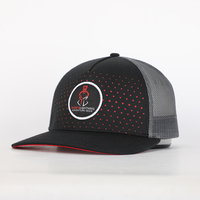Gorra Trucker de 5 Paneles de Alta Calidad, Gorra de Malla con Parche Tejido Personalizado al por Mayor para Deportes, Orificios Circulares, Gorras Clásicas para Hombre de Alto Rendimiento