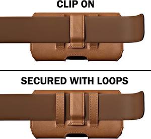 Hot Selling Plain Outdoor PU <strong>Leather</strong> Hiking <strong>Pouch</strong> Waist Position Mobile Cell Phone Belt Holder Bag for iPhone 16 Pro Max for Men - Product Image 5