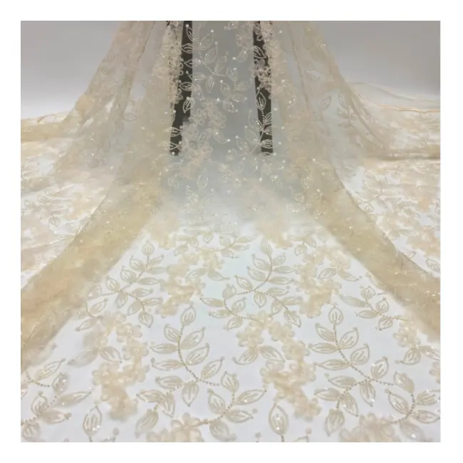 Good quality embroidery tulle 100% polyester mesh net knit fabric fashion for wedding dress