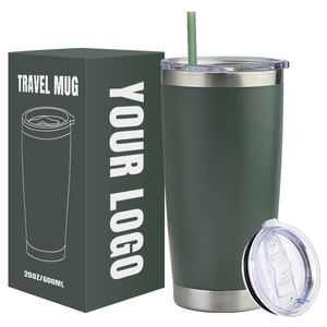 Termo de Viaje Personalizado con Logotipo, de Acero Inoxidable de 20 oz, Aislado al Vacío, de Doble Pared, a Prueba de Fugas, Libre de BPA, con Tapa - Product Image 1