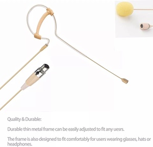 Màu Be duy nhất móc tai mini XLR 4-<span class=keywords><strong>pin</strong></span> có dây condenser <span class=keywords><strong>microphone</strong></span> cho shure không dây ta4f bodypack Transmitter - Product Image 5