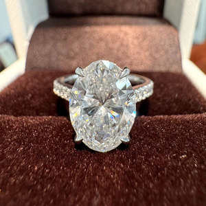 Approvisionnement direct usine – Bague de luxe moderne pour femme, plaquée argent, avec diamant taille brillant et perle, certifiée IGI, pour mariage et usage quotidien - Product Image 2