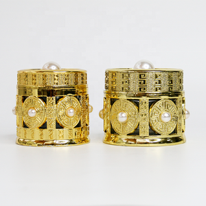 Tarro de embalaje de vidrio de azafrán de estilo egipcio árabe elegante de 100ml con mangas y tapas de decoración de colores surtidos - Product Image 2