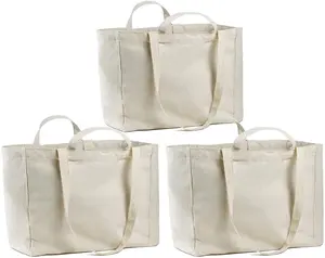 2023 wholesale customized long and short shoulder bearing capacity good folding can be washed canvas shopping bags