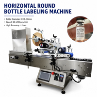 Machine d'étiquetage automatique horizontale pour flacons, ampoules et tubes à essai (diamètre 15-30 mm)