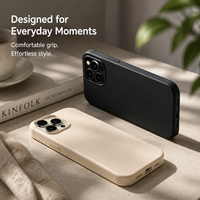 Casing HP TPU Matte Silky Feel untuk 15 Pro Max Anti-Sidik Jari Tipis Desain Polos Slim Fit Tahan Banting Lembut